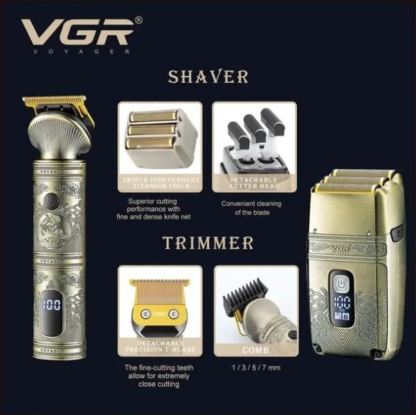 Miniatura 2 de COMBO,KIT PATILLERA Y SHAVER VGR V-649